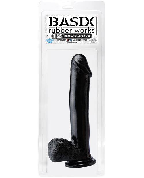 "Basix Rubber Works 12"" Dong W/suction Cup" - Bossy Pearl