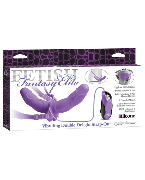 Fetish Fantasy Elite Vibrating Double Delight Strap On W-mask - Purple - Bossy Pearl