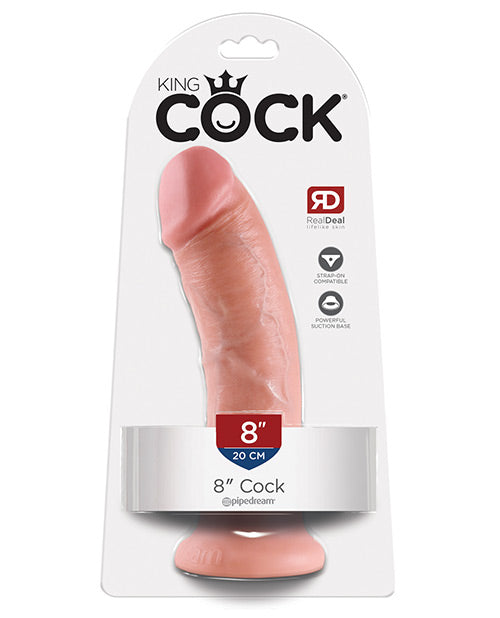 King Cock Realistic Suction Cup 8" Dong - Flesh - Bossy Pearl