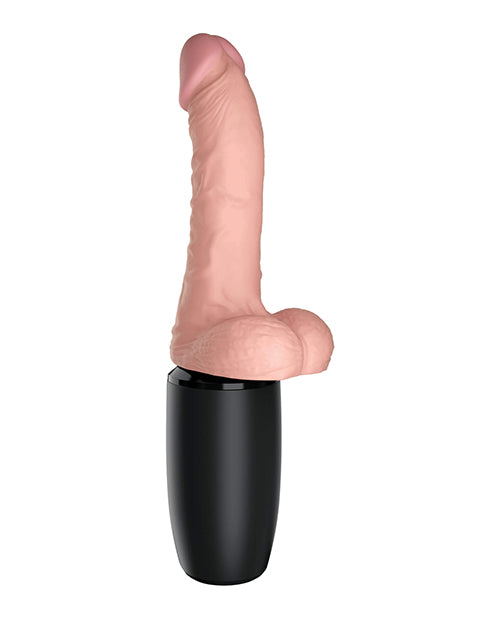 King Cock Plus Thrusting, Warming & Vibrating  6.5" Triple Threat Dong - Bossy Pearl
