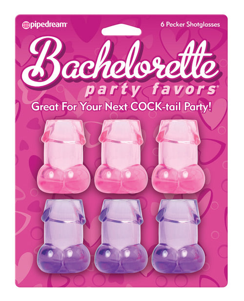 Bachelorette Party Favors Pecker Shot Glasses - Pack Of 6 - Bossy Pearl
