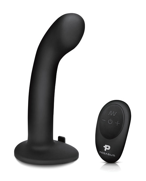 Pegasus 6" Rechargeable P-spot G-spot Peg W-adjustable Harness & Remote Set - Black - Bossy Pearl