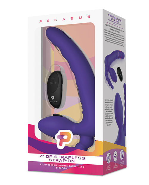 Pegasus 7" Strapless Strap On W-remote - Purple