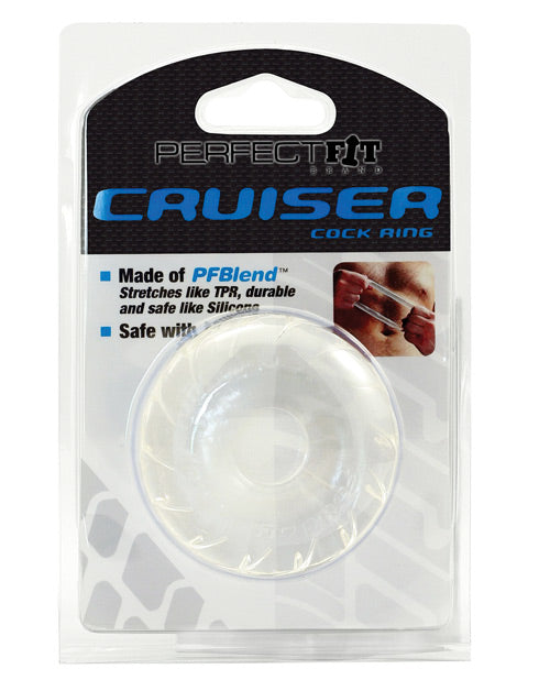 Perfect Fit Cruiser Cock Ring In Pfblend - Ice Clear - Bossy Pearl