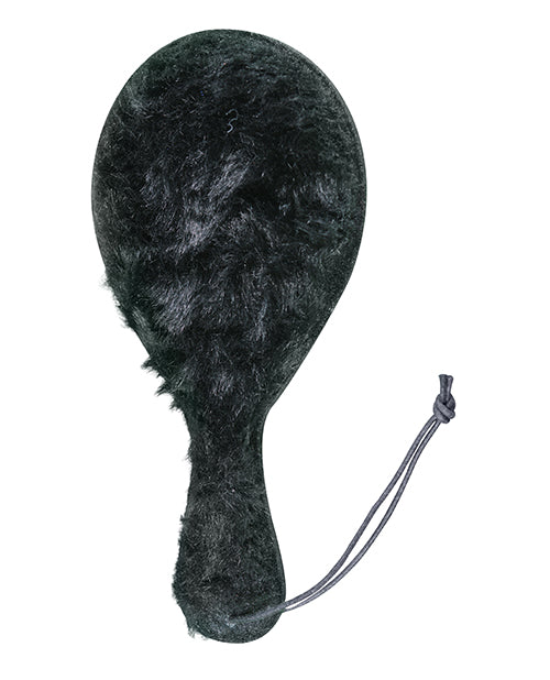 Plesur Faux Fur Leather Ping Pong Paddle - Black - Bossy Pearl