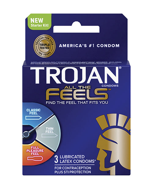 Trojan All The Feels Condoms - Pack Of 3 - Bossy Pearl