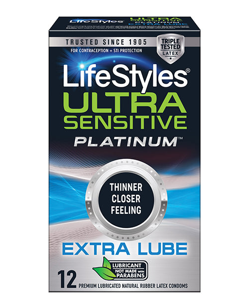 Ultra Sensitive Platinum Extra Lube - Pack Of 12 - Bossy Pearl