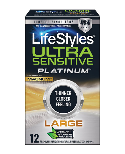 Lifestyles Ultra Sensitive Platinum Large - Pack Of 12 - Bossy Pearl