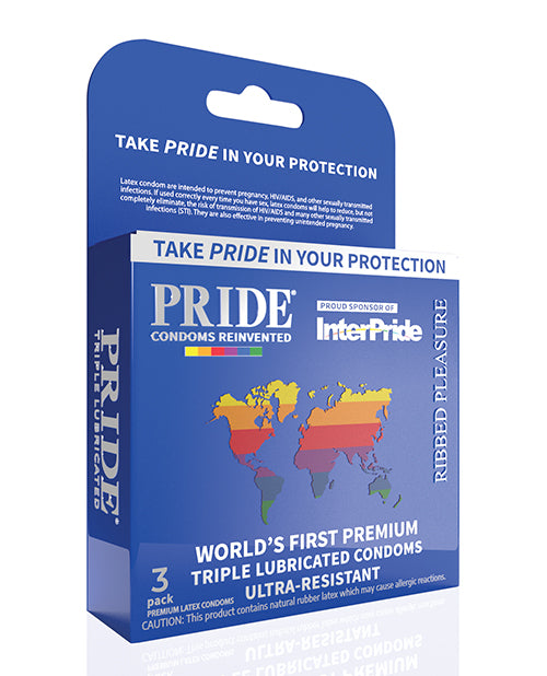 Pride Ribbed Pleasure Condoms - Bossy Pearl