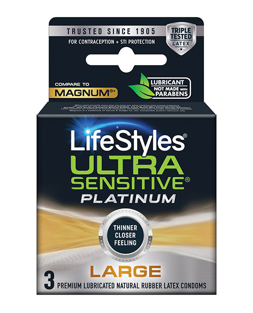 Lifestyles Ultra Sensitive Platinum Large - Pack Of 3 - Bossy Pearl