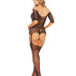 Off The Shoulder Bodystocking W-3-4 In Sleeves Black O-s - Bossy Pearl