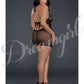Sheer Lace Chemise W-g-string Black Qn - Bossy Pearl