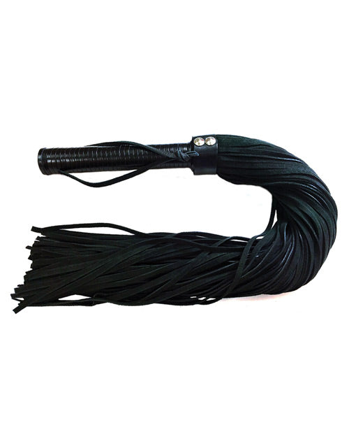 Rouge Suede Flogger W-leather Handle - Black - Bossy Pearl