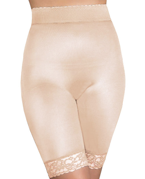 Rago Shapewear Long Leg Shaper with gripper Stretch Lace Bottom - Bossy Pearl