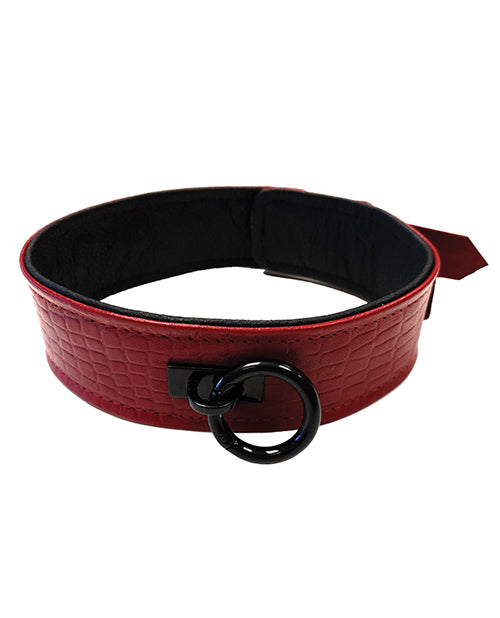 Rouge Plain Leather Collar - Burgundy - Bossy Pearl