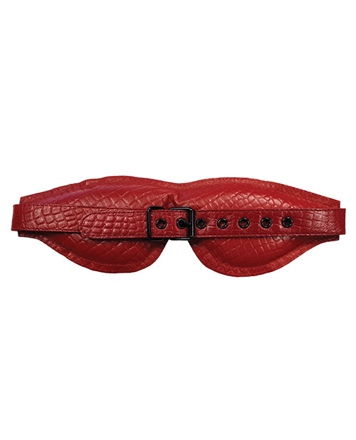 Rouge Large Padded Leather Blindfold - Burgundy - Bossy Pearl