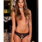 Rene Rofe Crotchless Frills Panty W/back Bows - Bossy Pearl