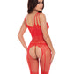 Rene Rofe All Heart Crotchless Bodystocking Red O-s - Bossy Pearl