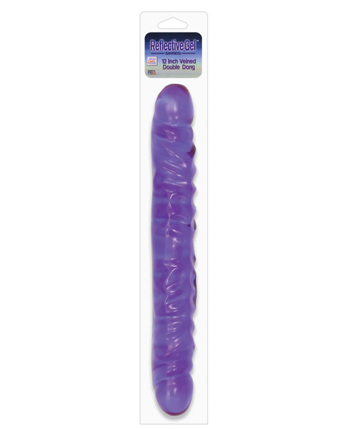 Reflective Gel Vein Double Dong - Lavender - Bossy Pearl