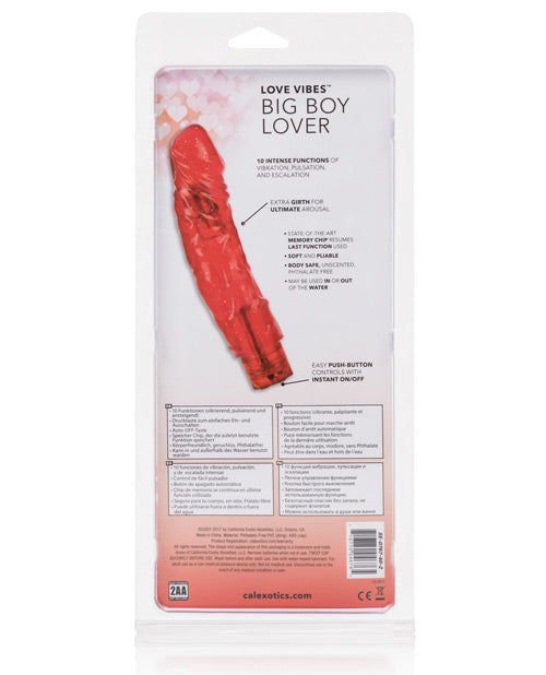 Love Vibes Big Boy Lover Vibrating Dildo - Red - Bossy Pearl