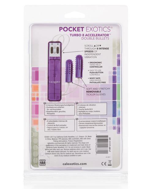 Pocket Exotics Turbo 8 Accelerator Double Bullets - Purple - Bossy Pearl