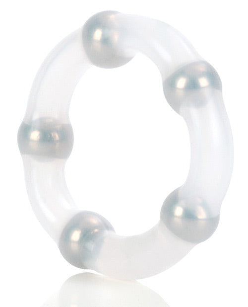 Metallic Bead Ring - Clear - Bossy Pearl