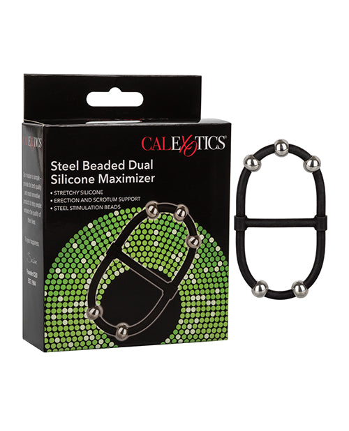 Steel Beaded Dual Silicone Maximizer - Black - Bossy Pearl