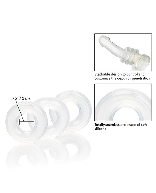 Silicone Stacker Rings Set - Pack Of 3 Clear - Bossy Pearl