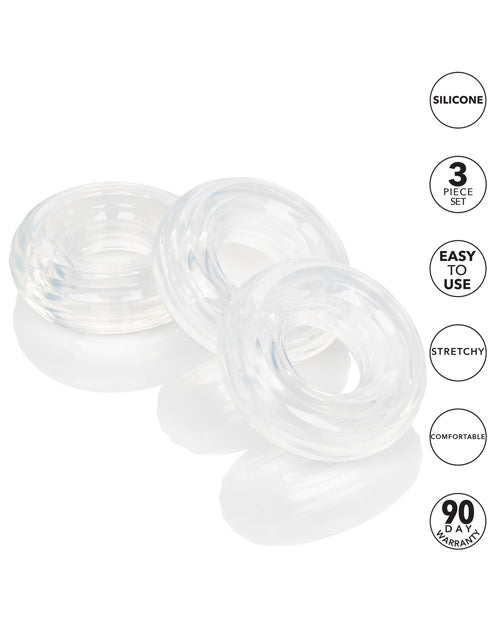 Silicone Stacker Rings Set - Pack Of 3 Clear - Bossy Pearl