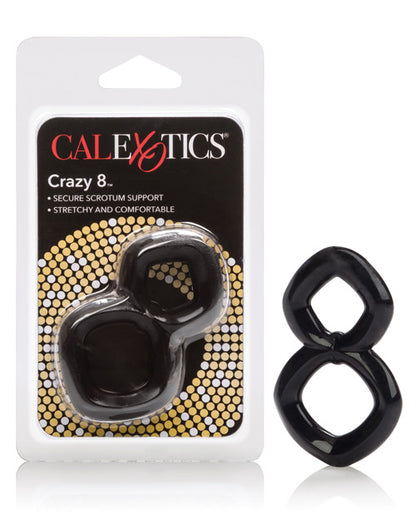 Crazy 8 Enhancer Double Cock Ring - Black - Bossy Pearl