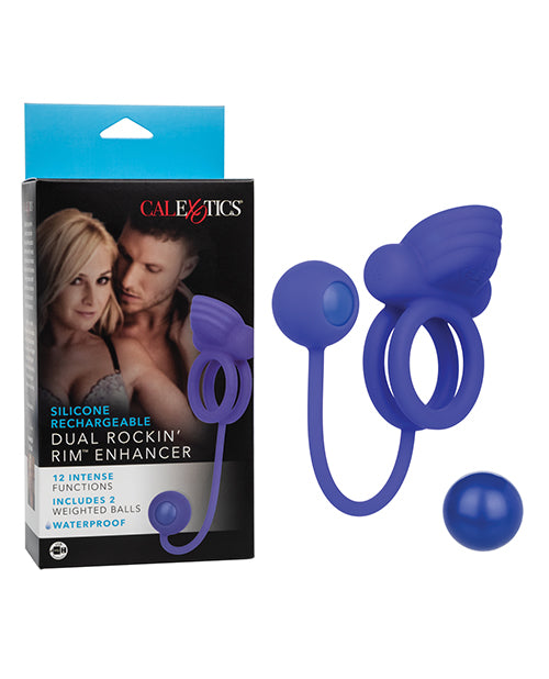 Silicone Rechargeable Dual Rockin' Rim Enhancer - Bossy Pearl
