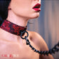 Scandal Collar W-leash - Black-red - Bossy Pearl