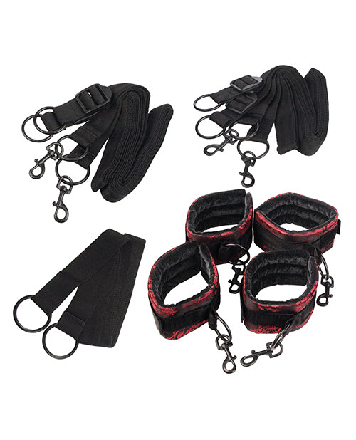 Scandal Bed Restraints - Black-red - Bossy Pearl