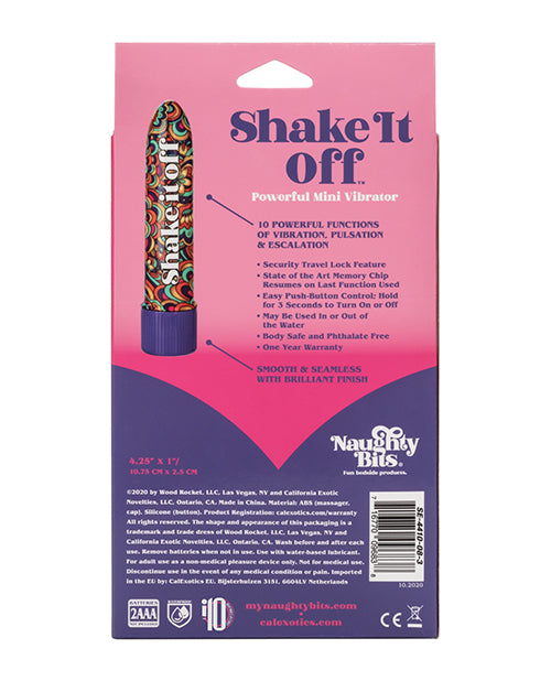 Naughty Bits Shake It Off Powerful Mini Vibrator - Multi Color - Bossy Pearl