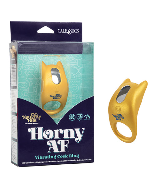 Naughty Bits Horny Af Vibrating Cock Ring - Gold - Bossy Pearl