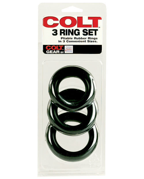 Colt 3 Ring Set - Black - Bossy Pearl