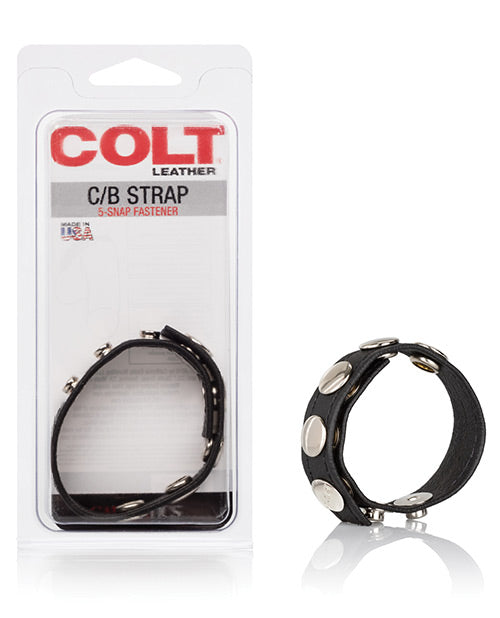 Colt Leather C-b Strap 5 Snap Fastener - Black - Bossy Pearl