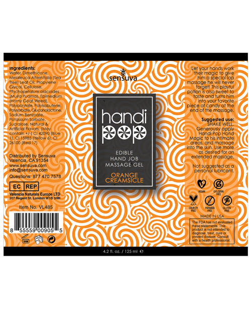 Handipop Hand Job Massage Gel - 4.2 Oz Orange Creamsicle - Bossy Pearl
