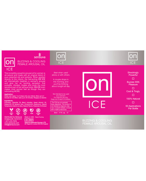 On Ice Buzzing & Cooling Female Arousal Oil - 5 Ml Bottle - Bossy Pearl