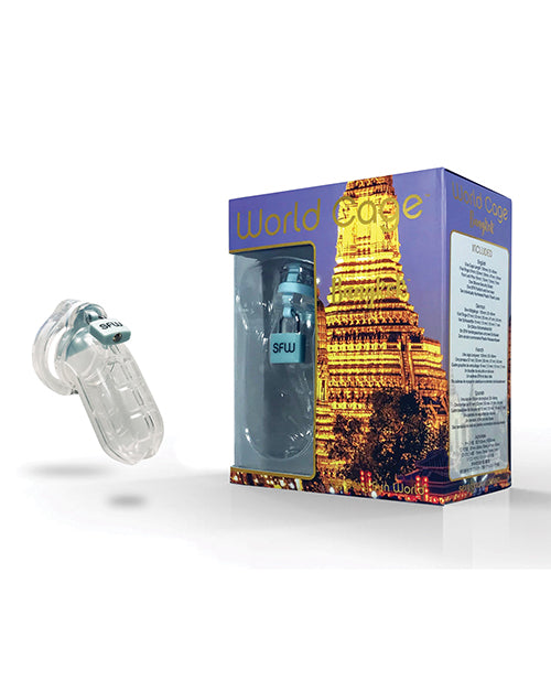World Cage Bangkok Male Chastity Kit - Large 105 Mm X 40 Mm - Bossy Pearl
