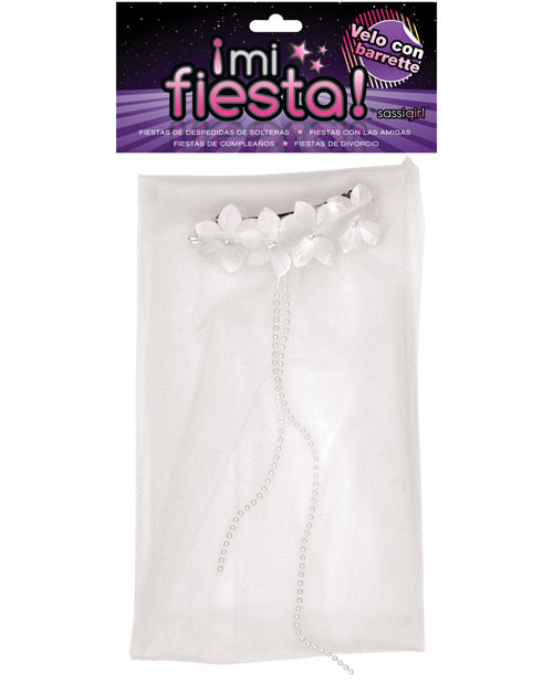 Mi Fiesta Velo Con Barrette By Sassi Girl - White - Bossy Pearl