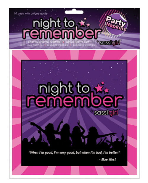 Night To Remember Standard 6.5" Napkins - Purlpe Pack Of 10 By Sassigirl - Bossy Pearl