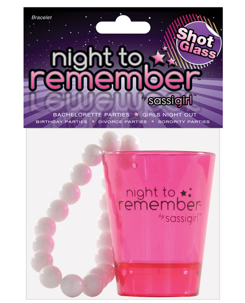 Night To Remember Shot Glass Bracelet By Sassigirl - Pink - Bossy Pearl