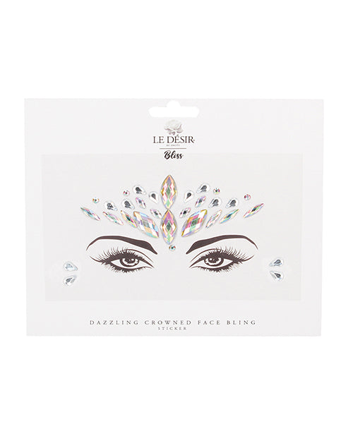 Shots Bliss Dazzling Crowned Face Bling Sticker O-s - Bossy Pearl