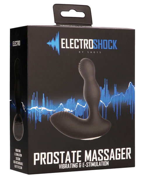 Shots Electroshock E-stimulation Vibrating Prostate Massager - Black - Bossy Pearl