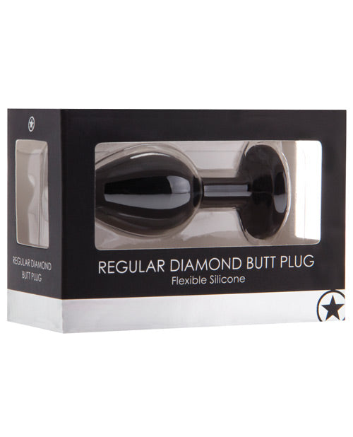 Shots Ouch Regular Diamond Buttplug - Black - Bossy Pearl