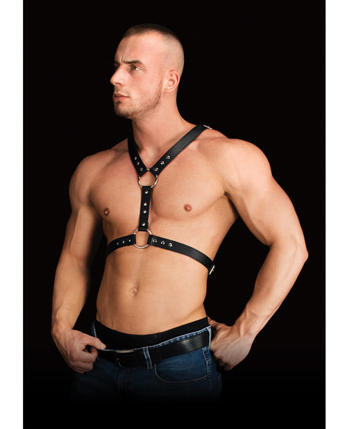 Shots Ouch Thanos Chest Centerpiece Body Harness - Black - Bossy Pearl