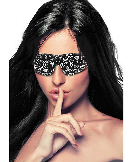 Shots Ouch Love Street Art Fashion Printed Eye Mask - Black - Bossy Pearl