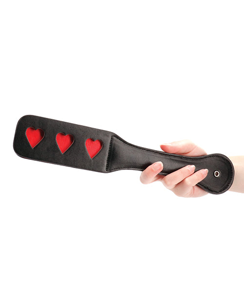Shots Ouch Hearts Paddle - Black - Bossy Pearl