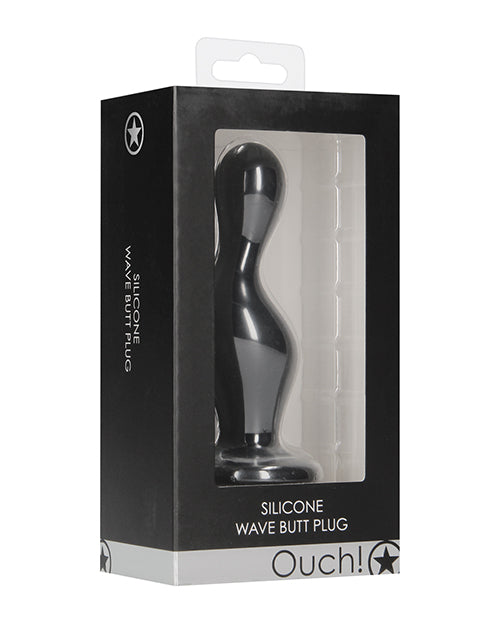 Shots Ouch Wave Butt Plug - Black - Bossy Pearl